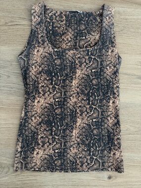 ZARA Brown & Black Snake Print Tank Top Size Medium
